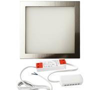 1 Pack | LED Under Cabinet Square Panel Spot Light & Driver Kit | Brushed Nickel & Warm White | Kitchen Diffused Slim Down Light | Worktop Countertop Unit Lighting | Modern Recessed Flush Mounted
