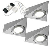 Brushed Nickel Under Cabinet Kitchen Lighting Kit With Natural White Led