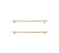 Brushed Pattern Grooved Pure 320mm Brass Handle Solid Thick Furniture Drawer Copper Cabinet Door and Window Handle 2Pcs