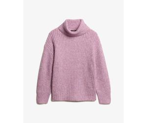 Brushed ribbed jumper with wide neckline for women Superdry Violet 2XS/XS