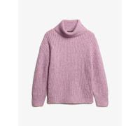 Brushed ribbed jumper with wide neckline for women Superdry Violet S/M