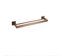 Brushed Rose Gold Bathroom Accessories Set - Square Toilet Paper Holder Towel Bar & Robe Hook 2 x 60cm Towel Bars Stylish & Durable Bath Fixtures for Modern Homes