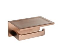 Brushed Rose Gold Bathroom Hardware Square Bath Accessories Toilet Paper Holder Towel Holder Bar Robe Hook Towel Rack,Paper holder plus