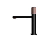 Brushed Rose Gold High-End Basin Faucet, Solid Brass Round-Handle Hot & Cold Mixer Tap for Hotel Bathrooms(E)