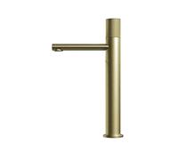 Brushed Rose Gold High-End Basin Faucet, Solid Brass Round-Handle Hot & Cold Mixer Tap for Hotel Bathrooms(L)