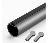 Brushed Round Wardrobe Closet Rod for Hanging Clothes, Wall or Ceiling Mounted Heavy Duty Valet Rod, Metal Closet Organizer Rack with Brackets(Gray,150cm(59"))