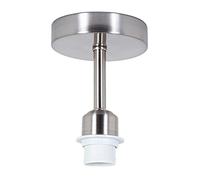 Brushed Satin Nickel Ceiling Light Fitting for Industrial Style Light Bulbs, Silver