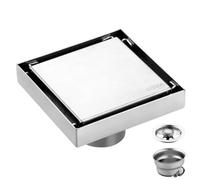 Brushed Shower Drain,30cm Square 304 Stainless Steel Floor Drain with Tiled Insert Grate and Hair Strainer,Removable 2-in-1 Drains Tiled Cover