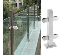 Brushed Silver Glass Railing Post System Square Baluster Fence with Mounting Screws Durable Support Rod for Stairs & Decks Ideal for Modern Home Décor