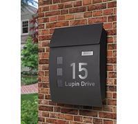 Brushed Silver House Number/Road Post Box Letterbox Wall Art Sticker, Decal, Graphic lt11