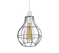 Brushed Silver Metal Wire Cage Ceiling Light Shade Easy Fit Lamp Shade, Ceiling Hanging Indoor Pendant Light Lampshade for Living Room, Bedroom, Restarurants