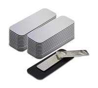 Name Tag / Badge Blanks - 25 Pack - Brushed Silver 1" X 3", Round Corners, Magnetic Backing