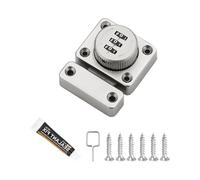 Brushed Silver Password's Combination Lock, 3-Digit Cabinet Password Hasp Locks Keyless Cupboard Locker for Barn One-Way Door, Drawer