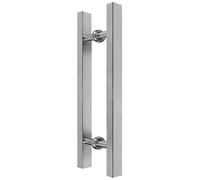 Brushed Square Door Handle,Heavy Duty Stainless Steel Bedroom Entryway Glass Handle Bar,for Garage Office Barn,Mounted