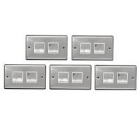 Brushed Stainless Steel 4 Gang 2 Way Light Switch 10A | Screwed Faceplate Wall Switch | Satin Finish Multi Circuit Lighting Control | Modern Electrical Fitting for Home & Commercial Use (5)