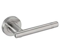 Brushed Stainless Steel Door Handles with Designer T Bar 3 Ring Lever H730015S