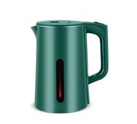 Brushed Stainless Steel Electric 3L Kettle (Quiet & Fast Boil 1500W, Stainless steel with Interior, Perfect pour spout) Green,3L