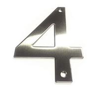 Brushed Stainless Steel House Numbers Screw on All Numbers 10cm Tall - 1 to 9999#(None)~(None)~4