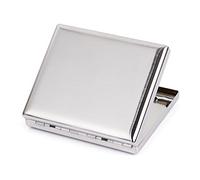 Brushed Stainless Steel Metal Cigarette Case Holder Box Holds 20 Cigarettes (Type 1)