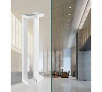 Brushed Stainless Steel Push Pull Bar Handles,15/13/16 in Door Handle for Kitchen, for Office Closet Barns, Two-Side Design, Matte Finish(White,100cm/39.4in)