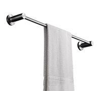 Brushed Stainless Steel Round Tower Rod Towel Bar - Wall Mounted Single Shower Towel Holder for Bathroom & Kitchen, 40cm Durable Design