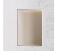 Brushed Stainless Steel Shower with LED Light - 32x32x12.5cm Built-in Storage Solution for Bathroom, Shower & Toilet, Modern Durable Design, Stylish nizer