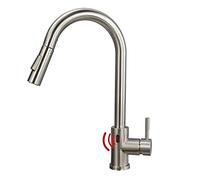 Brushed Stainless Steel Touchless Kitchen Faucet, High Arc Pull Down Sprayer with Smart Motion Sensor, Dual Function Single Handle Sink Mixer for Modern Kitchens