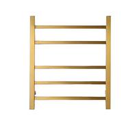 Brushed Stainless Steel Towel Warmer - 5 Bar Electric Heated Rack Wall-Mounted Energy Efficient Clothes Airer & Dryer for Bathroom 52x60cm Fast Drying