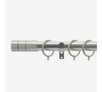 Brushed Steel 28mm Barrel Fixed Length Metal Curtain Pole