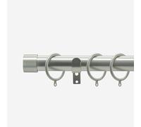 Brushed Steel 28mm End Cap Fixed Length Metal Curtain Pole