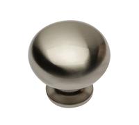 (Brushed Steel) Kitchen Cupboard Cabinet Door Drawer Round Knob Handle Bergamo by GTV 8 Colours
