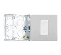 Evolve Brushed Steel (White) 200W Single Touch Dimmer Switch 2-Way Master PCDBSTDM1W-01