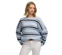 Brushed striped knit pullover for women Superdry Bleu S