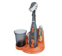 Brusheez Kids’ Electric Toothbrush Set - Safe & Effective for Ages 3+ - Parent Tested & Approved with Gentle Bristles, 2 Brush Heads, Rinse Cup, 2-Minute Timer, & Storage Base (Shadow The Shark)