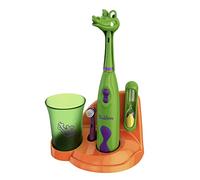 Brusheez Kids’ Electric Toothbrush Set - Safe & Effective for Ages 3+ - Parent Tested & Approved with Gentle Bristles, 2 Brush Heads, Rinse Cup, 2-Minute Timer, & Storage Base (Snappy The Croc)