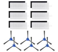 Brushes and Hepa Filters for Eufy 11S, 12, 15C, 15T, 25C, 30, 30C, 35C Replacement Parts by Techecook - eufy 11s replacement parts Include: 6 x brushes and 6 x filters foam Kit