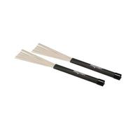 Brushes, black rubber handle, retractable, white nylon bristles