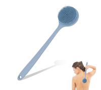 Brushing Body Brush, Exfoliating Back Scrubber Tool, Double-Sided Long Handled Spa Tool, Remove Dead Skin Toxins Cellulite Shower Brush for Back Arms Body(Blue)