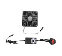 Brushless 120mm PC Case Fan 220V Adjustable 3-12V with Fuse Protection Metal Mesh for Server Console Cooling Black