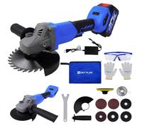 Brushless Cordless Angle Grinder 10000 RPM Grinder Tool Kit with 3000mAh Battery, 2-Position Auxiliary Handle, Portable Mini Grinder with 4-1/2' Inch Grinding Disc for Cutting, Grinding, Polishing