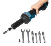 Brushless Cordless Die Grinder Compatible with Dewalt-18V Battery, Electric Straight Grinder with 6mm Chuck and 5 Pcs Carbide Burr, 4 Adjustable Speeds for Grinding Polishing (for Makita-No Battery)