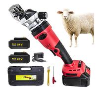 Brushless Cordless Sheep Shears with 2X 21V Lithium-ion Batteries, 500W High Torque Electric Clippers for Rug Tufting Goat, Low Noise Heat Sink Grooming Kit Set