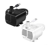 Brushless DC Water Pump For Aquariums And Fish Tanks,Silent Submersible USB-Powered 5V Pump, ABS Construction, Adjustable Flow Rate, 4.7X4X3.3Cm (White)