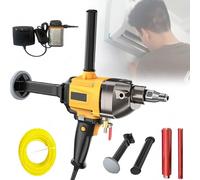 Brushless Drill Tool Set, 1800W Wet/Dry Machine with Water Pump & 2 Drill Bits, 1250-2100r/min 3-Speed, Max Hole Diameter 120mm for Floor Drain