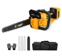 Brushless Electric Chainsaw 12" Cordless Tool Only for Dewalt 20V/60V Battery with Auto Oiler & Security Lock, for Tree Trimming and Branch Wood Cutting (Tool Only) (for DeWalt 20v Battery)