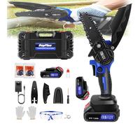 Brushless Electric Chainsaw Handheld Mini Chainsaw Cordless 4 Inches, Cordless Chainsaw Pruning Saw Lightweight Wood Saw for Courtyard, Garden, Household, 2 Rechargeable 1.5Ah Batteries