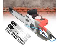Brushless Electric Concrete Cutter Saw with Wet Water Supply, Dust Removal, Handheld Design, Includes Chains, Guides, Water Pump, for Slotting Brick, Granite, Marble, Concrete Grooves, Depth 35cm