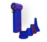 Brushless Handheld Turbo Duct Fan 110000RPM, Dual 21700 Li-Battery Powered 7.4V-5000mAh, Strong Air Blower for Leaves, Snow, Car Cleaning, with Multiple Nozzles, Compact Portable Design, Blue-Red