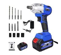 Brushless Impact Wrench 1/2 inch Electric High Torque Wrench, Power Electric Ratchet Driver with 6000mAh Battery, 310 ft-lbs Brushless Motor Impact Gun with 12x Drill Bits Accessories, Carry Box