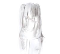 Brushless Lane Wig Cosplay 80Cm Perak Putih Panjang Tahan Panas Wig Sintetis D'azur Lane Wig Vampir Halloween + Topi Wig
